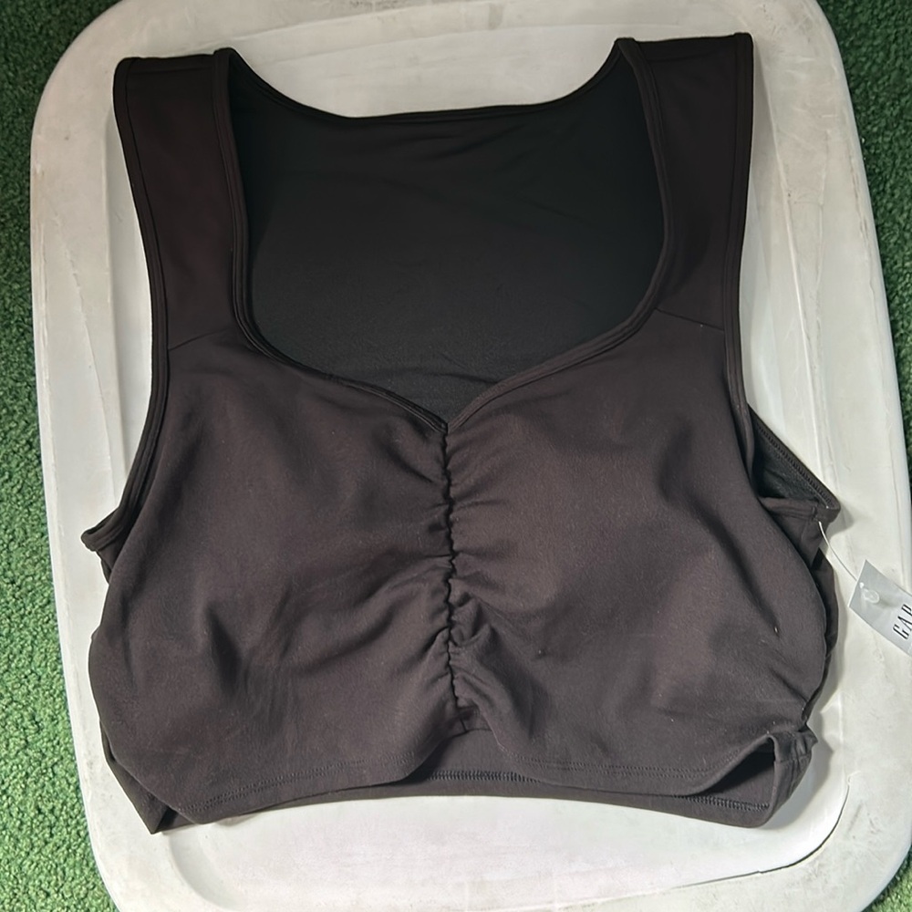 Everyday Comfort Ruched Front Sports Bra - Black